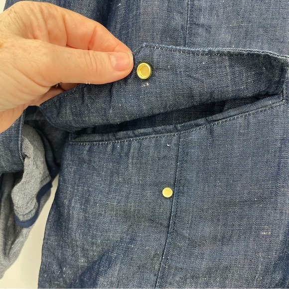 Ann Taylor Jean Jacket Snap Closure | Rolled Snap Sleeves Size: Small - Picture 2 of 9